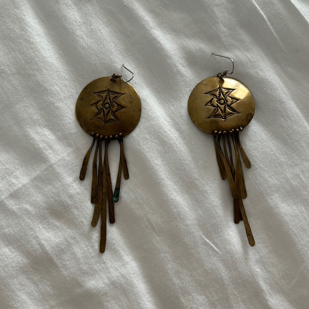 Brass Western Earrings